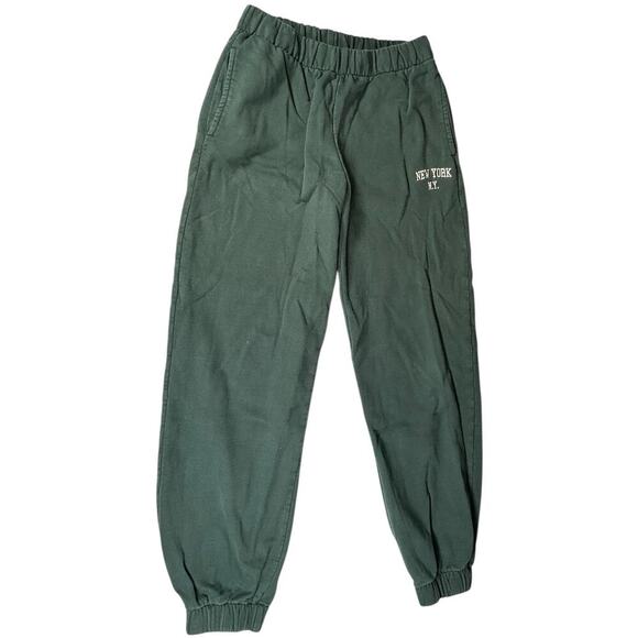John Galt Army Green Sweat Pants Used Pockets Size Small New York N.Y. Cuffed - Picture 1 of 7